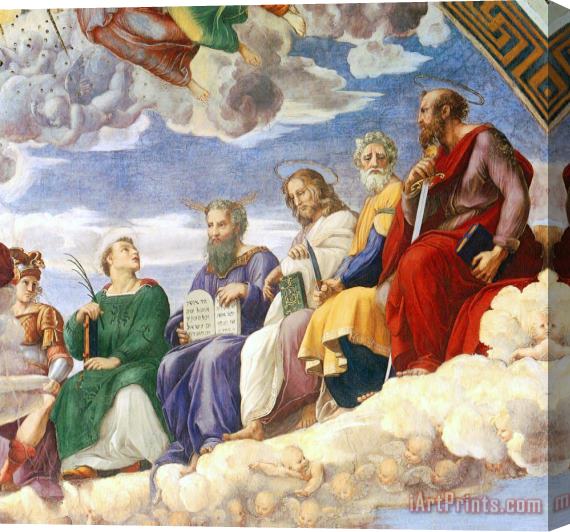Raphael The Stanza Della Segnatura Ceiling [detail 3] Stretched Canvas Painting / Canvas Art